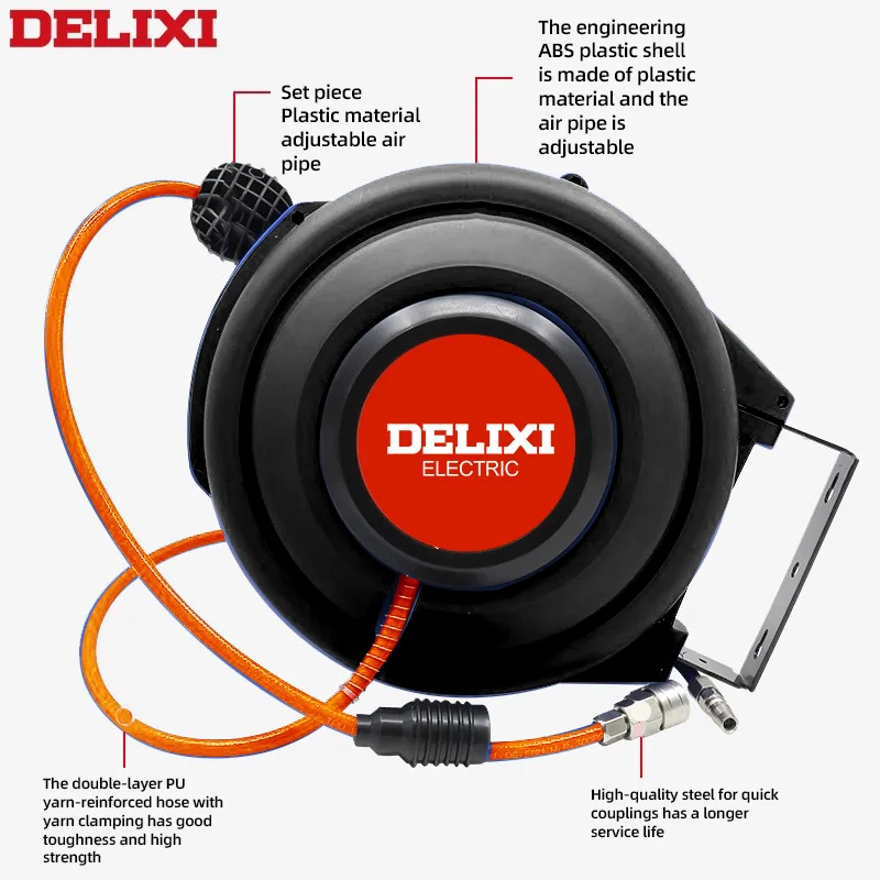 100 قدم/30 م، 1/2 بوصة حديقة قابلة للسحب، بكرة خرطوم، مثبتة على الحائط، 9 فوهة وظائف، ترجيع تلقائي، حقيبة تخزين #2