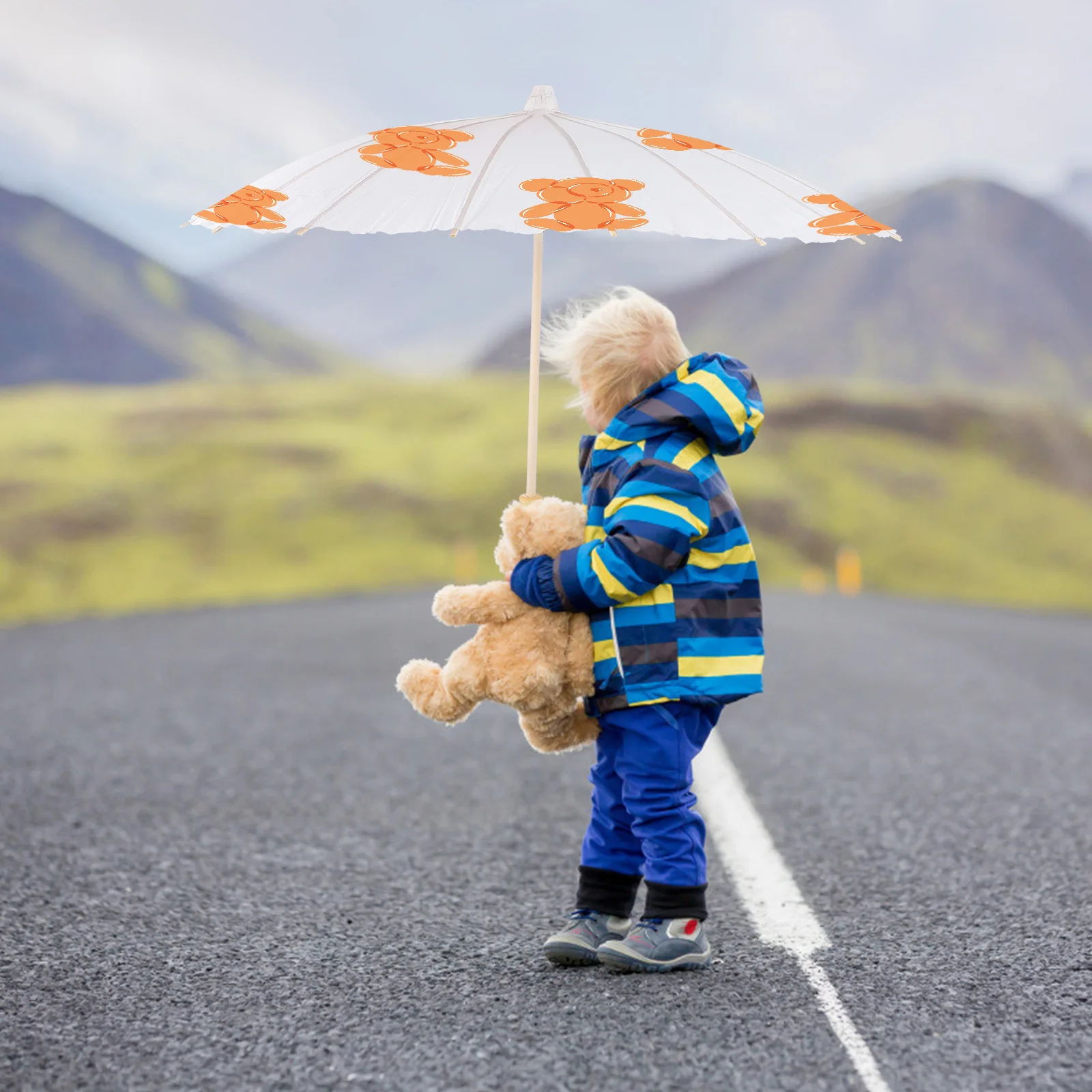 

1Pcs Kids Painting Umbrella DIY Blank Oil-Paper Craft Smooth Surface for Children Drawing Doodle Activity Art Making Fun Project