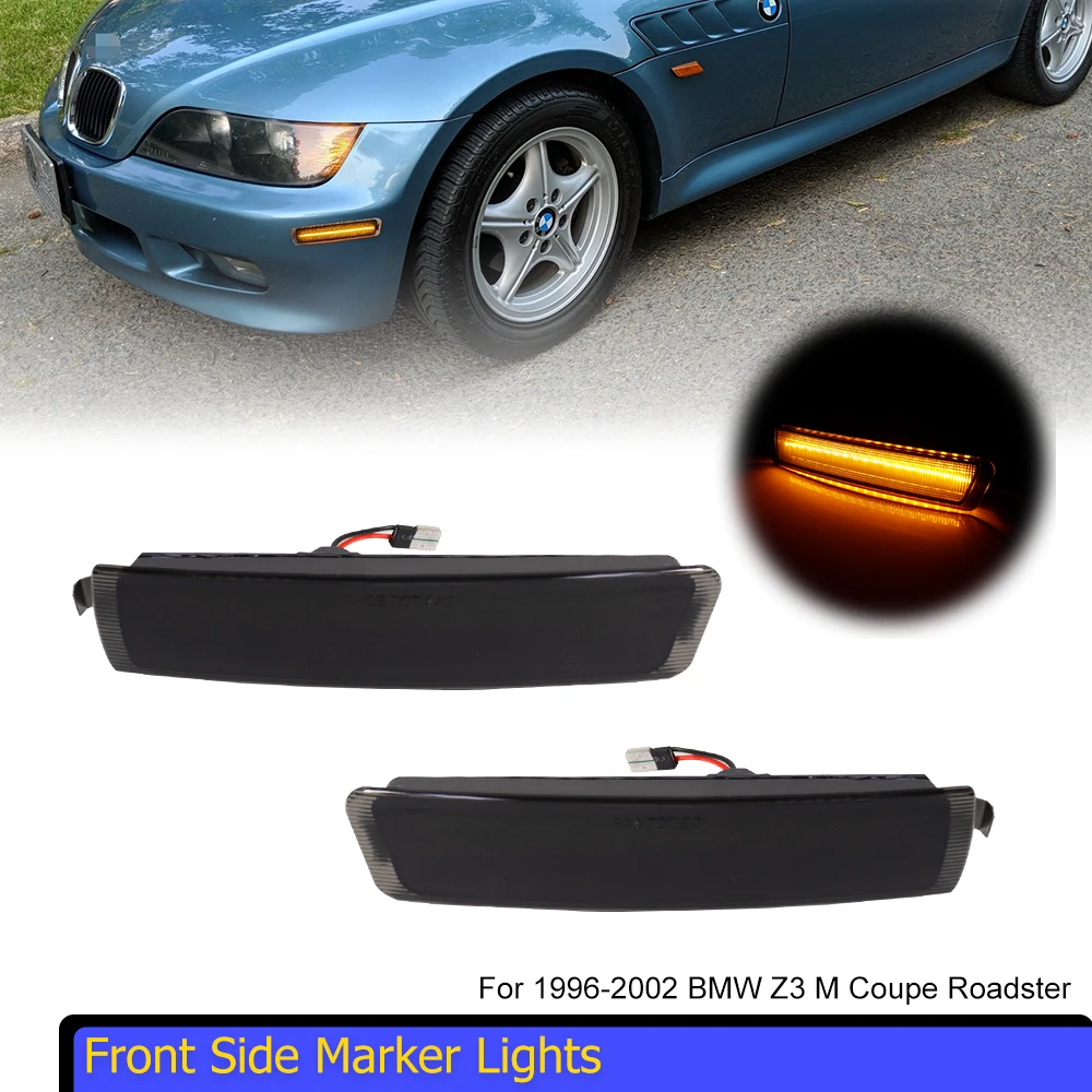 

2 шт. дымчатые/прозрачные янтарные/белые светодиодные передние габаритные фонари для BMW Z3 M Coupe Roadster 1996-2002 гг.