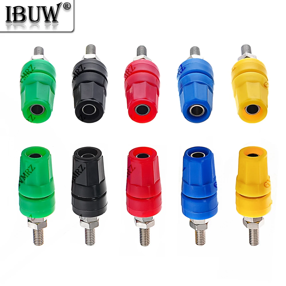 5PCS M4x36 Red 4MM Banana Jack Socket M4X36 Pure Copper Terminal 20A Binding Post Banana Plug Connector M4*36 Blue Green Yellow