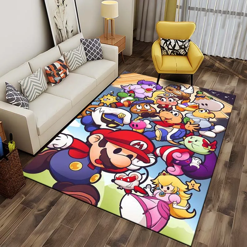 Fashion Game Super Mario Area Rug,Carpet for Home Living Room Children Bedroom Game Room Sofa Kitchen Decor,Non-slip Floor Mat