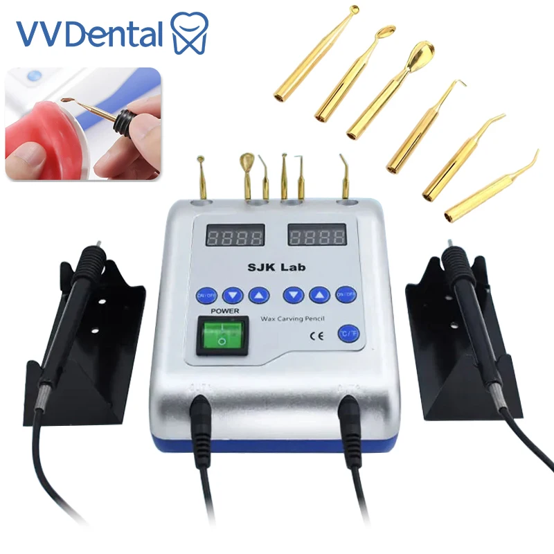 

VVDental Стоматологическая лаборатория Электрический восковой нож для резьбы с 6 восковыми наконечниками + 2 ручка Стоматологическое оборудование Электроприборы Резьба