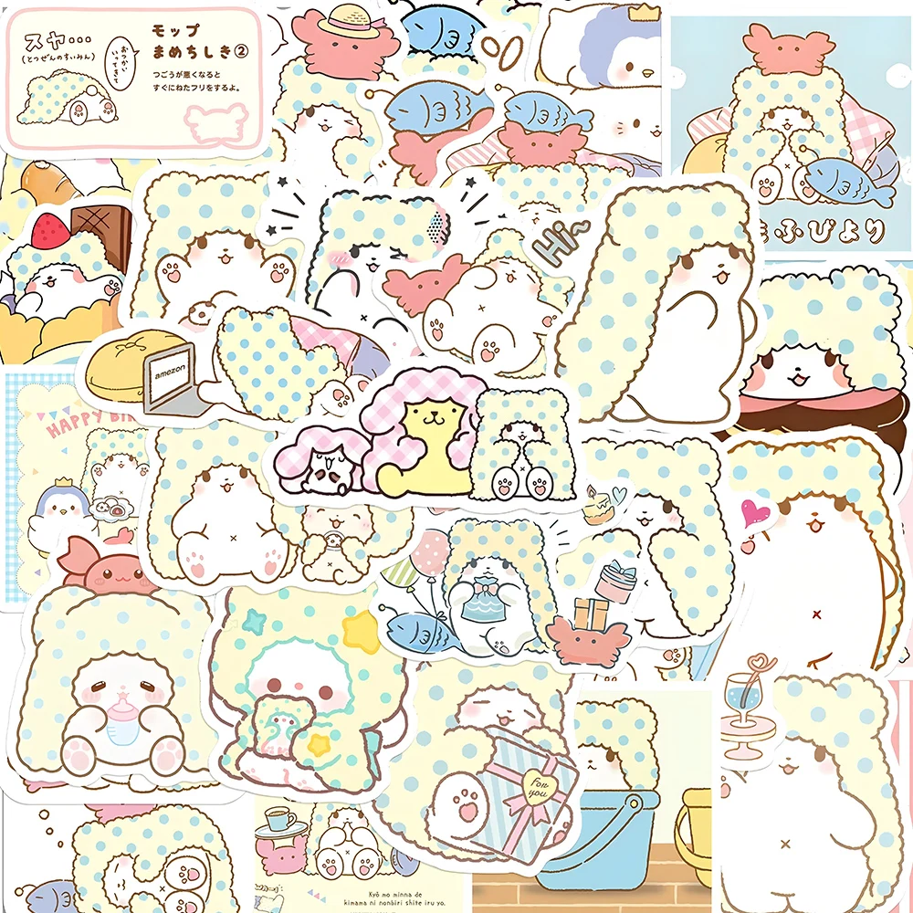 10/30/50 قطعة لطيف Marumofubiyori سانريو ملصقات الكرتون الشارات للأطفال لعبة زجاجة ماء الهاتف الأمتعة Kawaii الشارات الديكور #2