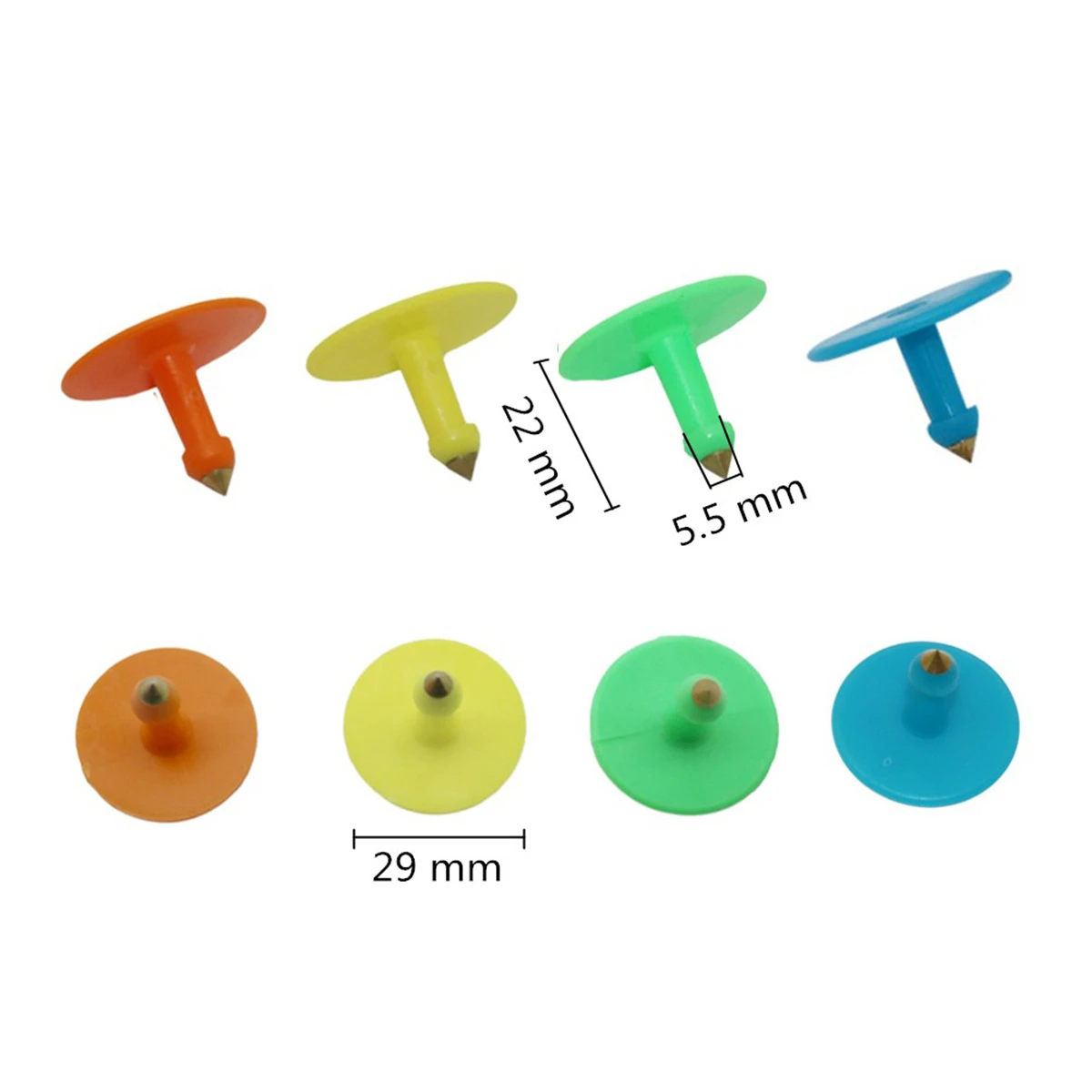 50Pcs Anti-Shedding Sheep Pig Cattle Ear Tag Male Nail Round Copper Head Thickened TUP Material Farm Animal Identification Tools view 2