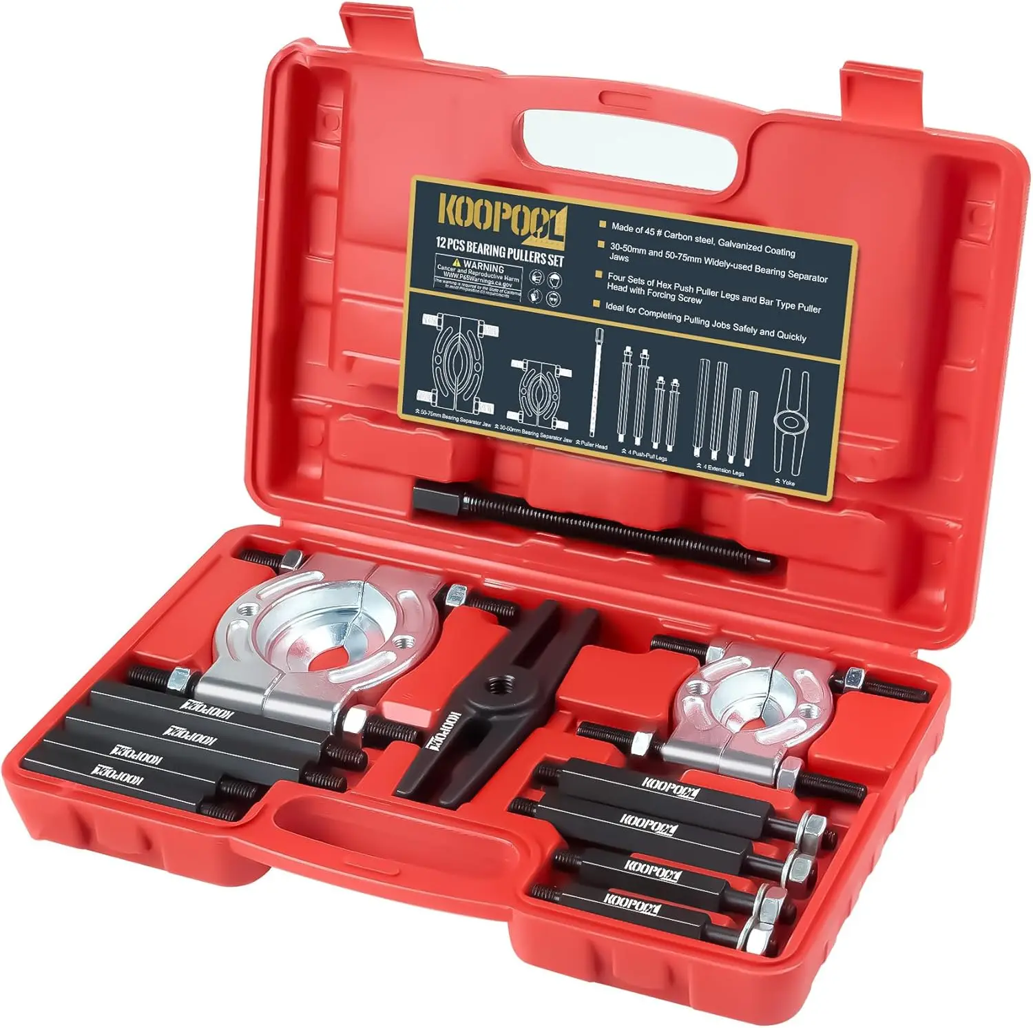 

Bearing Puller & Splitter Kit, 5 Ton Capacity, with 2'' and 3'' Jaws