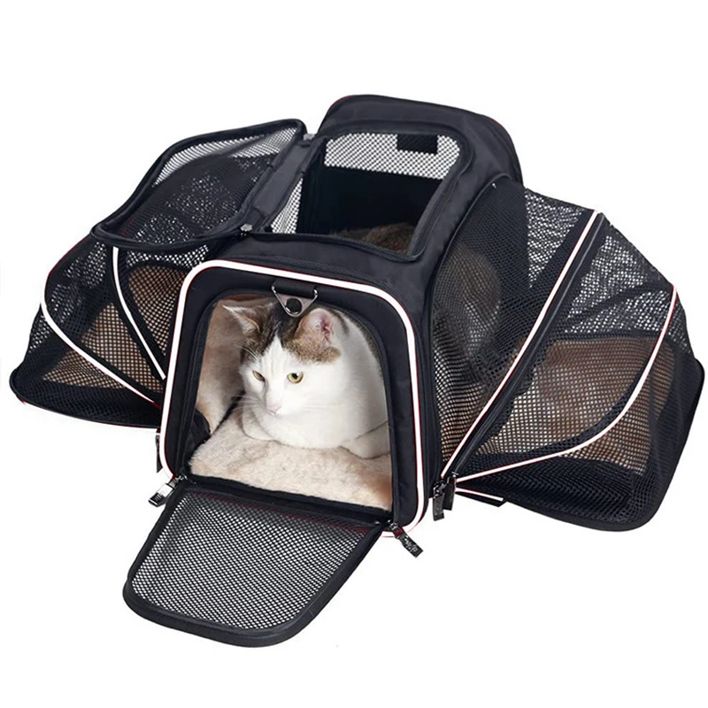 

Pet Carrier For Dogs Pet Expandable Foldable Soft Dog Carrier 5 Open Doors with Reflective Tapes Cat Travel Bag Airline Approved