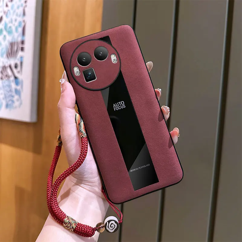 Realme GT 8 Proケース 新型 無地 レザー 古風 ブレスレット付き 耐衝撃 カップルケースカバー Realme GT8用 耐衝撃ケース