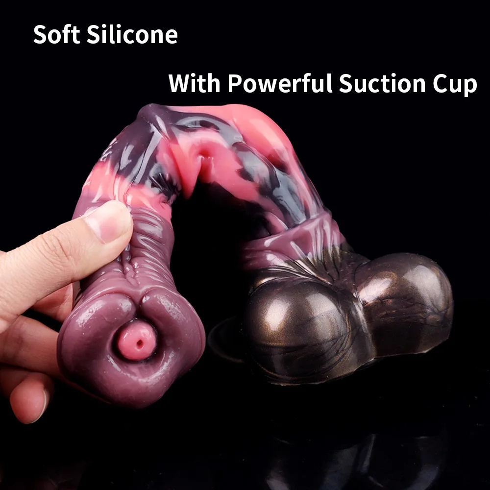 YOCY Realistic Horse Dildo 9.8“ Long Horse Penis Adult Product With Suction Cup Animal Cock Soft Silicone Anal Sex Toy For Women