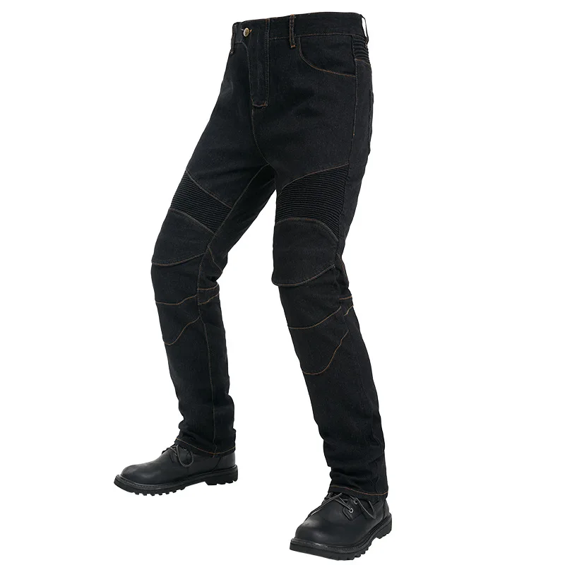 Motorcycle Street Equipment Straight Leg Jeans Off-road Motorcycle Riding Pants with Knee Pads and Covers