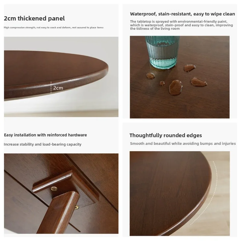 طاولة قهوة صغيرة من الخشب الصلب لغرفة المعيشة المنزلية طاولة مستديرة صغيرة طاولة حافة الأريكة