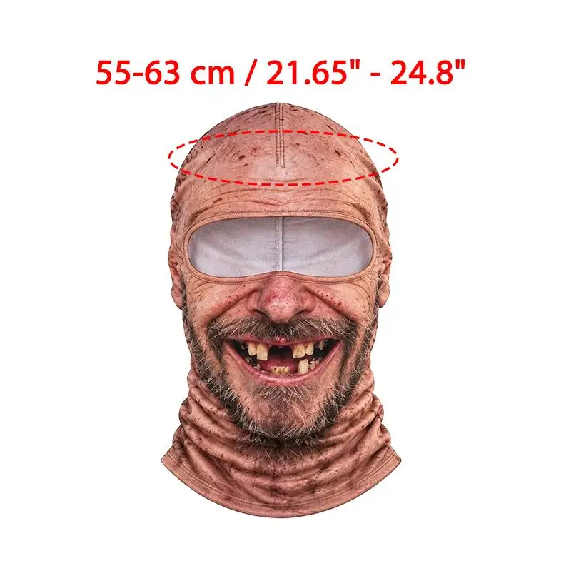 Lustige 3D-Gesichts-Balaclava-Mütze, Vollgesichtsmaske, Kapuze, Balaclava für Motorradfahren, Skifahren, Gesichtsmaske, Outdoor-Warm-Balaclava-Mütze – Detail 20