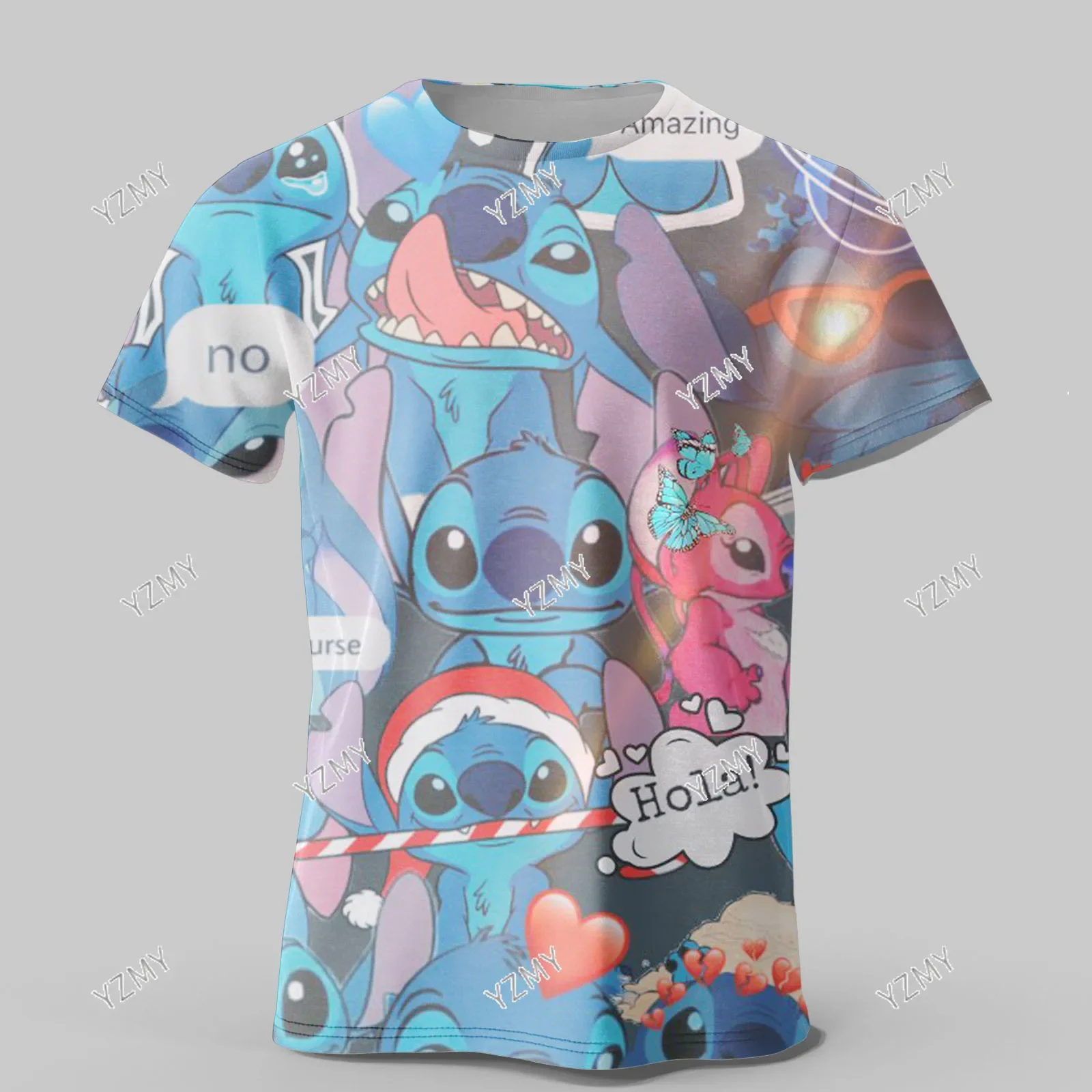 

2024 Summer Disney Boys Girls Stitch 3d Print T Shirts Baby T-shirts Short Sleeves Cartoon Children Kids Stich Clothes Tees Tops