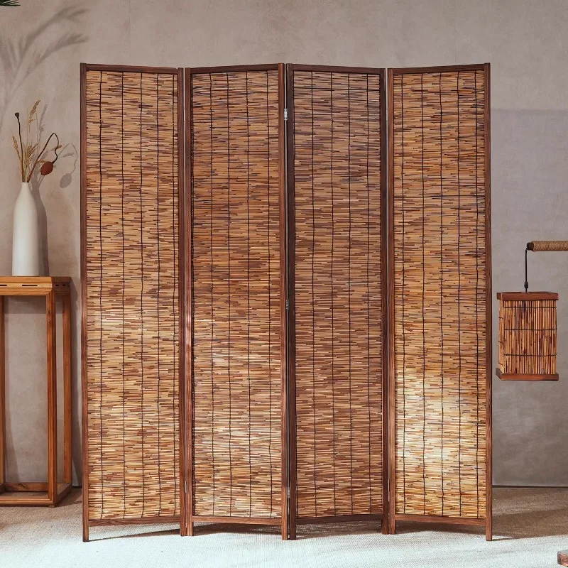 Средневековый стиль, твердая древесина, тростниковая перегородка, стена для гостиной, складной мобильный ретро, старый отель, ресторан, вход в дом