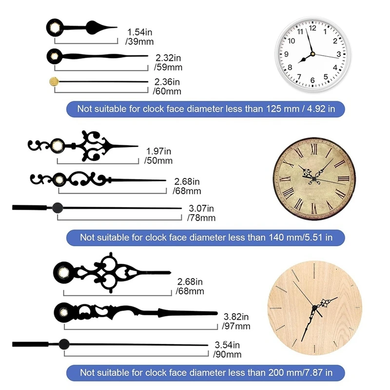 Chiming Clock Mechanism Replacement with 3 Hands for Vintage Repair