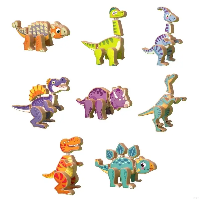 J2HD Bloques magnéticos Juego construcción dinosaurios Modelo dinosaurio interactivo para padres e hijos
