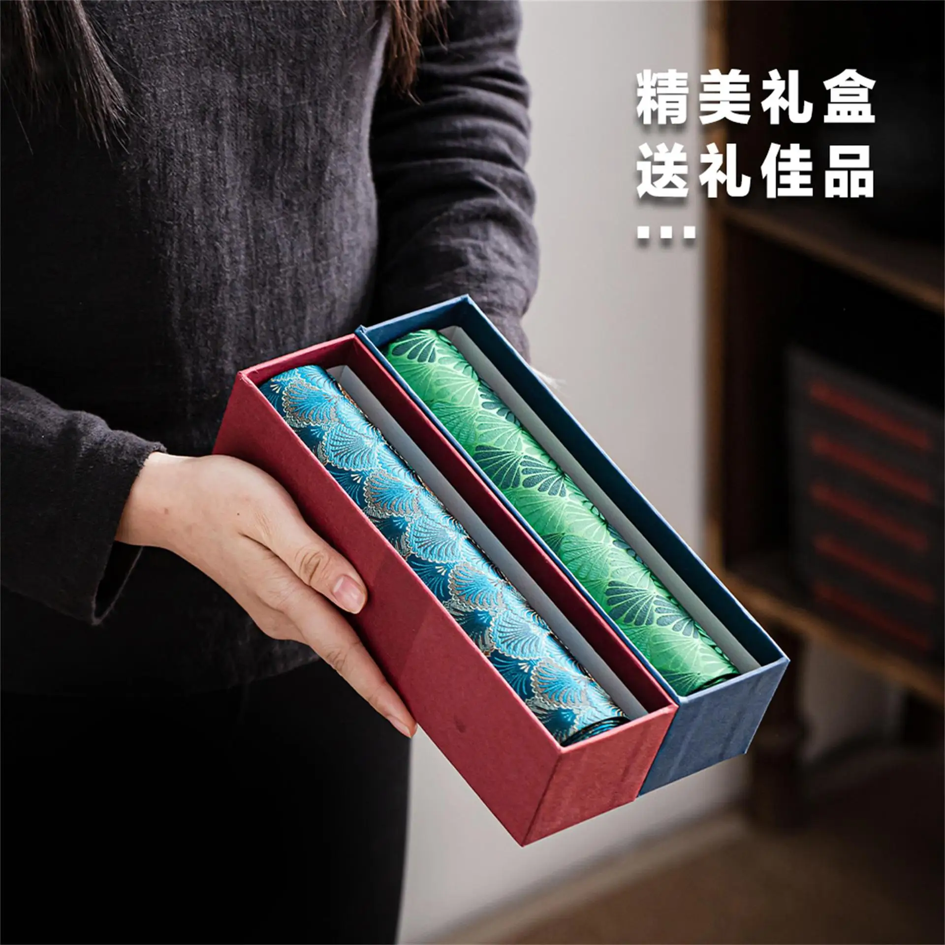 Japanese Nishijin Ori Double Sided Dual Color Brocade Table Runner Tea Cloth Zen Tea Ceremony Accessories High End Textile Craft