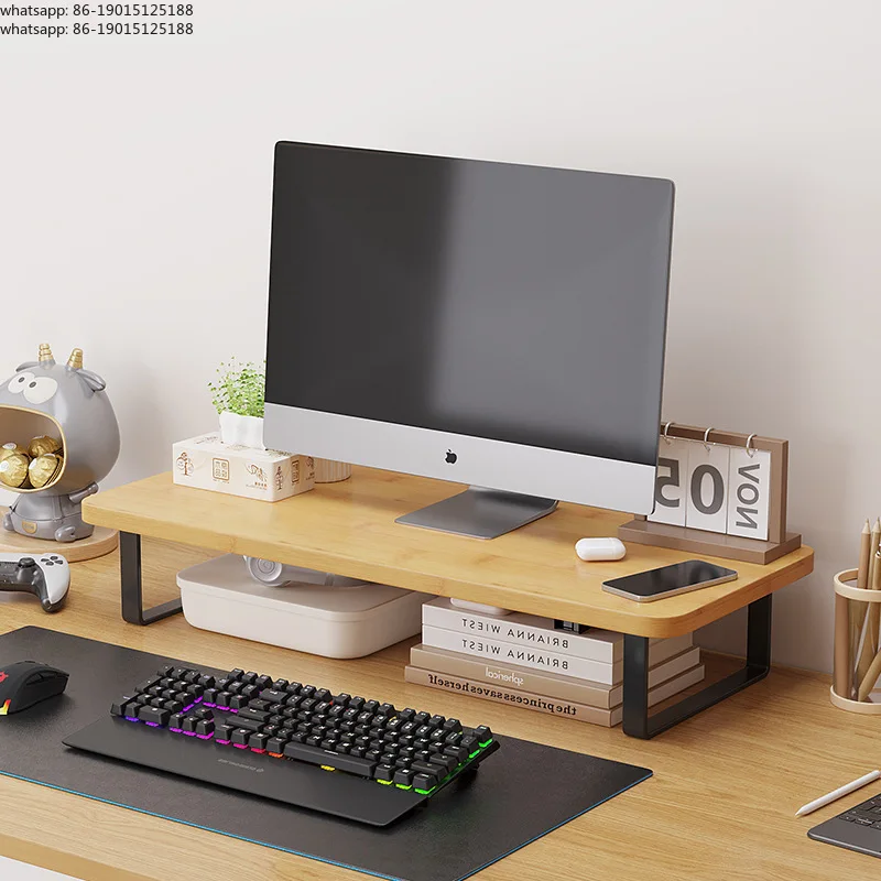 Modern Laptop Stand Riser Computer Monitor Holder for Desk Ergonomic Neck Relief Office Desktop Organizer with Storage Space