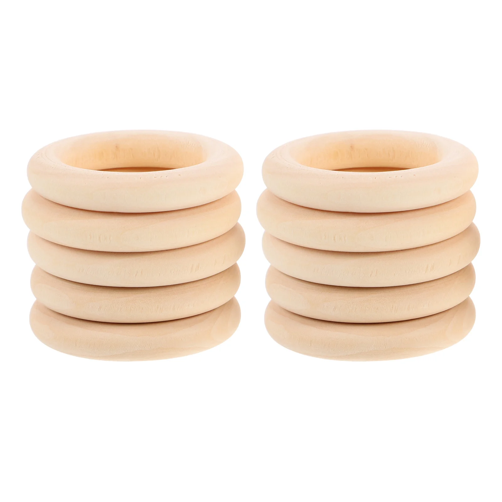 

10pcs Wooden Craft Rings 4.5Cm Natural Solid Wood Unfinished Smooth Diy Jewelry Making Macrame Supplies Circle Connectors