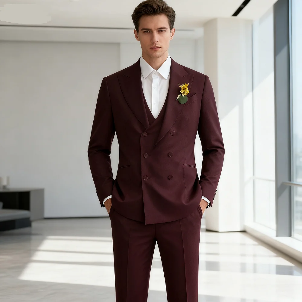 

Beige Linen Terno for Men Summer Wedding Smoking 3-Piece Suit Customizable Slim Fit Men's Blazer Party Wear