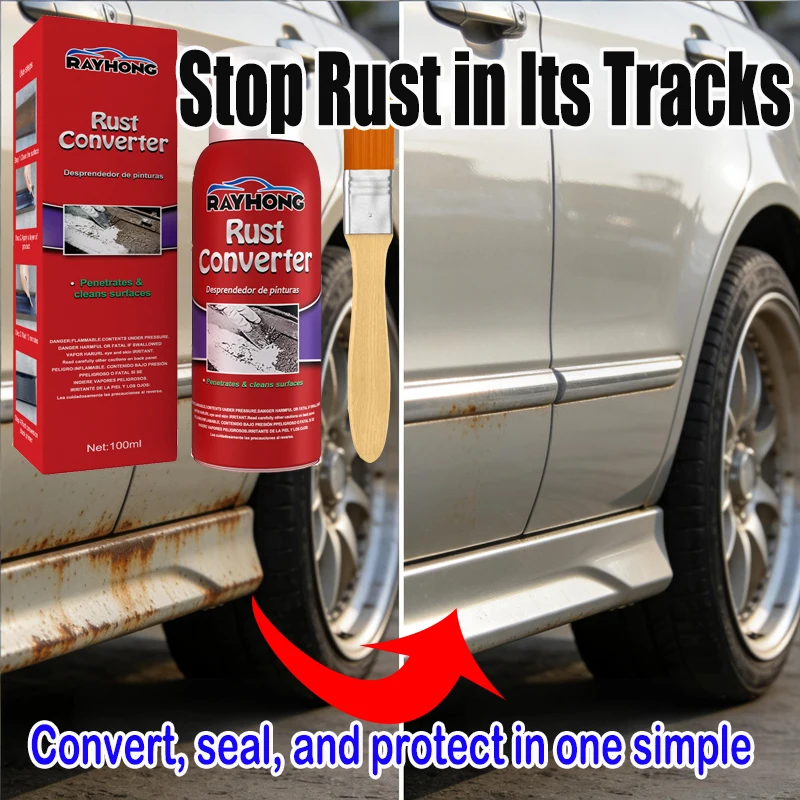 

100ml Car Chassis Rust Converter Multi Purpose Water Based Metal Rust Remover Repair Protect Iron Metal Surfaces Maintenance