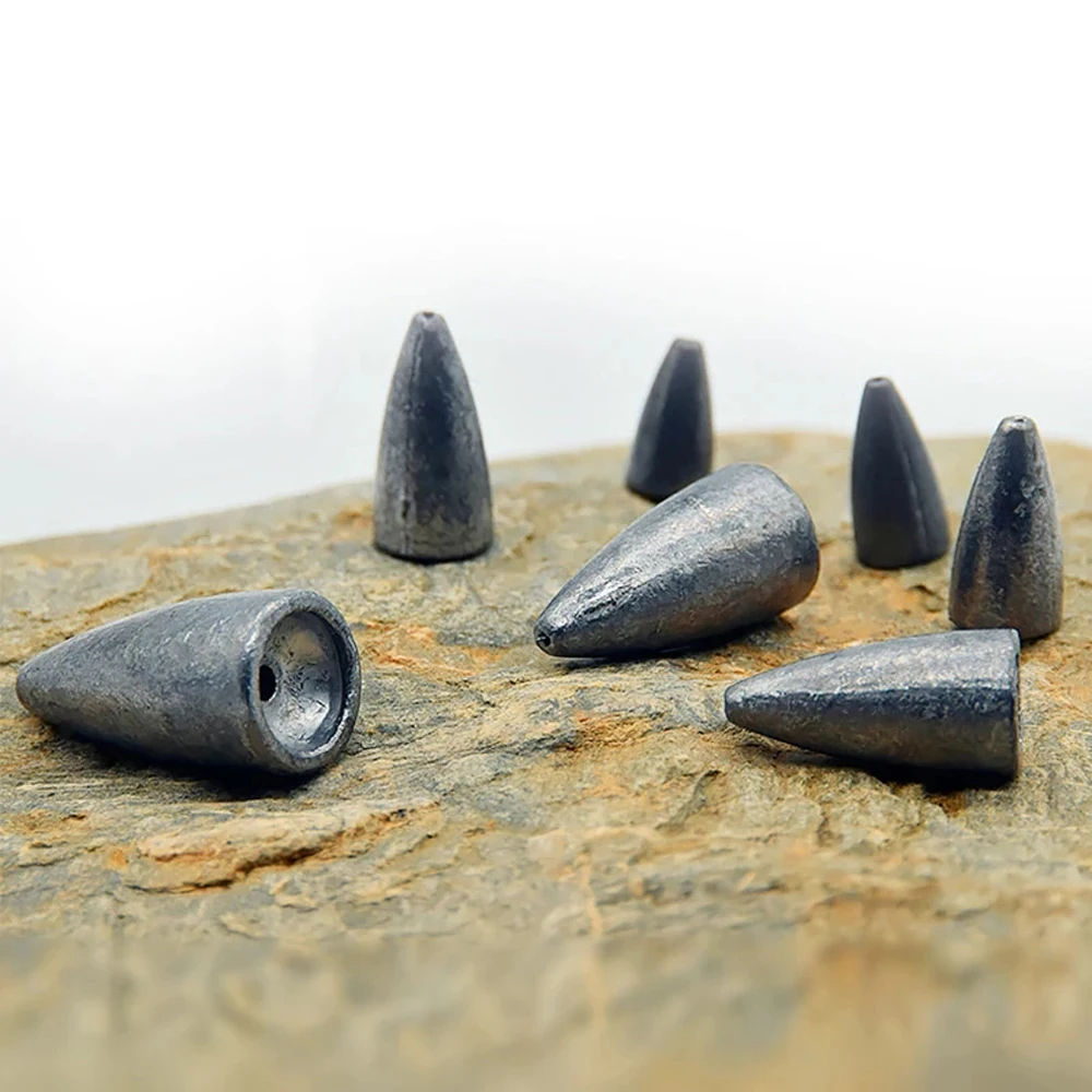 DNDYUJU 10pcs Lead Sinker Fishing Weight  2/3.5/5/7/10/14/20g Bullet Lead Weight Jig Head FreshwaterTexas Rig Set Fishing Tackle image 4