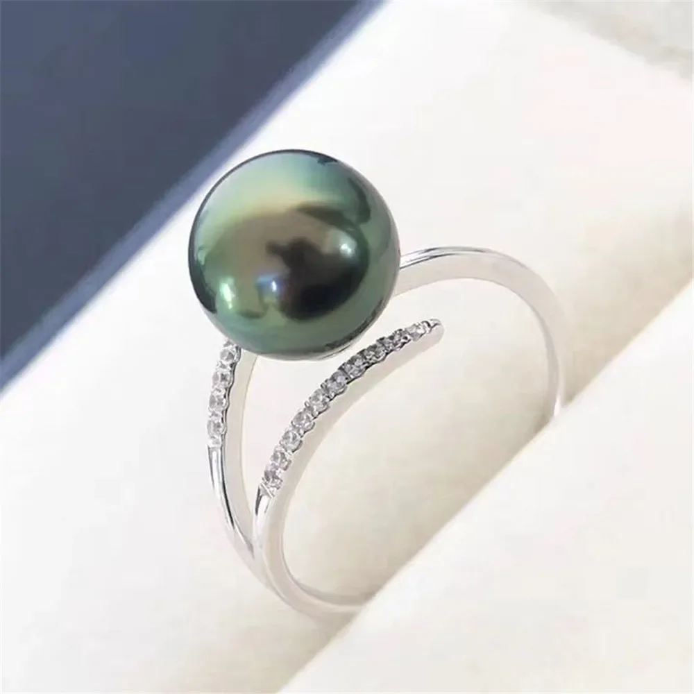 Solid S925 Sterling Silver Pearl Ring Setting For Women DIY Handmade Adjustable Ring Material Fine Jewelry Accessories SJ012