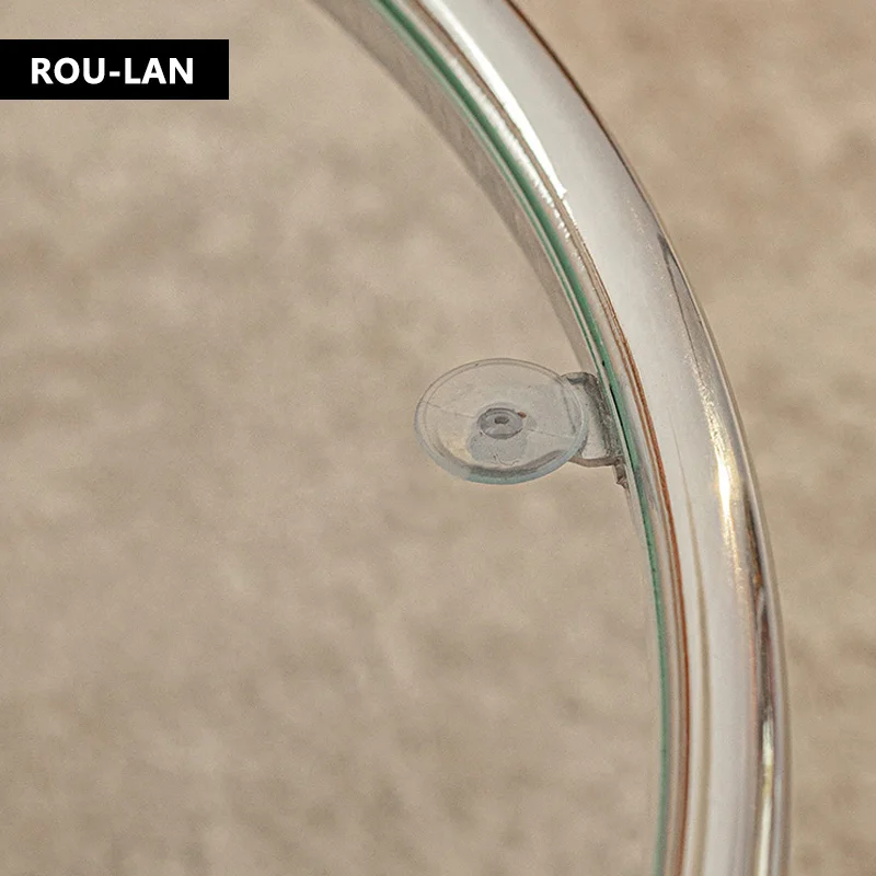 Tempered Glass Coffee Table Household Stainless Steel Tea Table Light Luxury Living Room With Movable Rotating Edge Table