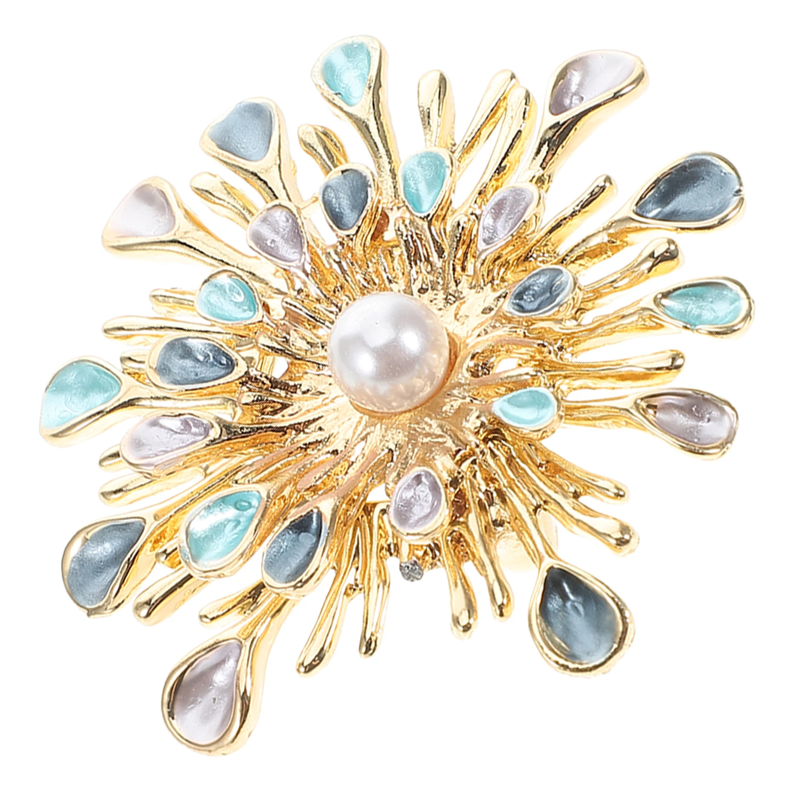 

Pearl Brooch Sunflower Shape Rhinestone Women Vintage Pins Crystal Flower Bridal Accessories Elegant Luxury Decorative