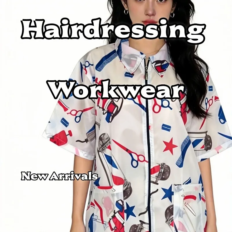 Flower Color Waterproof Oil Proof Dirty Kitchen Apron With Pockets Women's Painting Cooking Pinafore Nail Salon Beauty Workwear