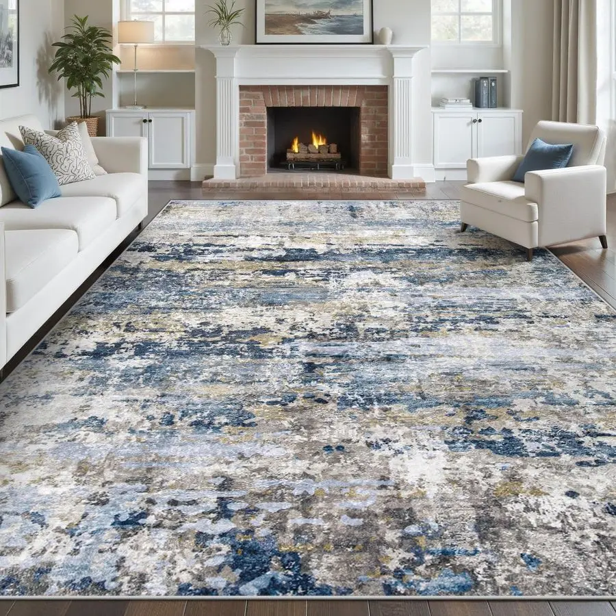 

Area Rugs 8x10 for Living Room Washable Rug Modern Abstract Neutral Soft NonSlip LowPile Indoor Large Carpet for Bedroom Dining