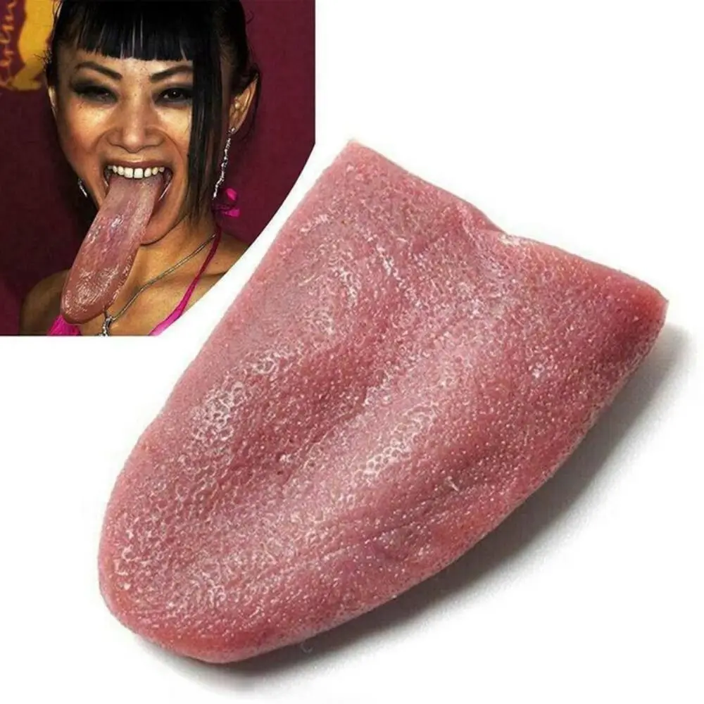 3PCS Halloween Horrible Tongue Toy Realistic Simulation Stretchable Tongue Twists Frightened Fake Tongue Performances