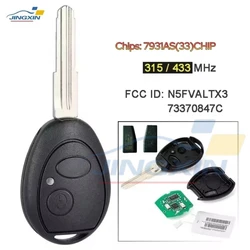 jingxin 315/ 433MHz ID7931AS 33 Chip FCC ID: N5FVALTX3 / 73370847C/CWE100680KIT Remote Key Fob 2 Buttons for Land Rover car key