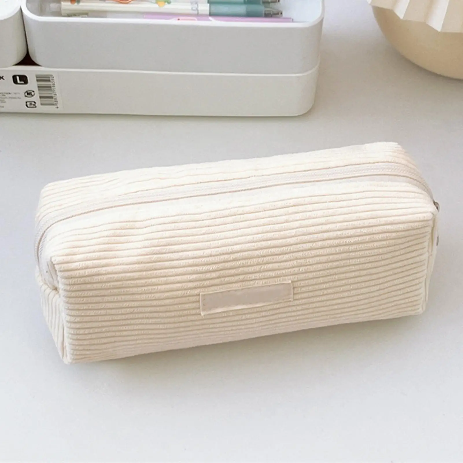 Bleistiftbeutel, große Kapazität, einfaches süßes Federmäppchen, große Kapazität, multifunktionale Leinwand, Stiftbox, Desktop-Briefpapier-Organizer