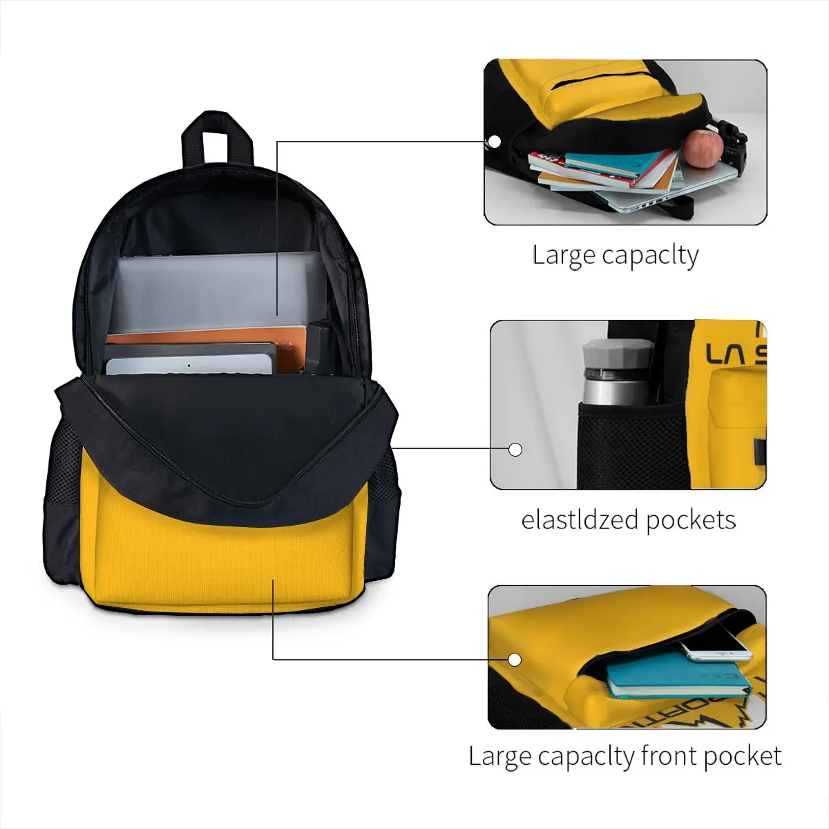 La Sportiva Merch Mochilas para meninos e meninas, mochilas escolares para estudantes, mochila dos desenhos animados, bolsa de ombro para laptop