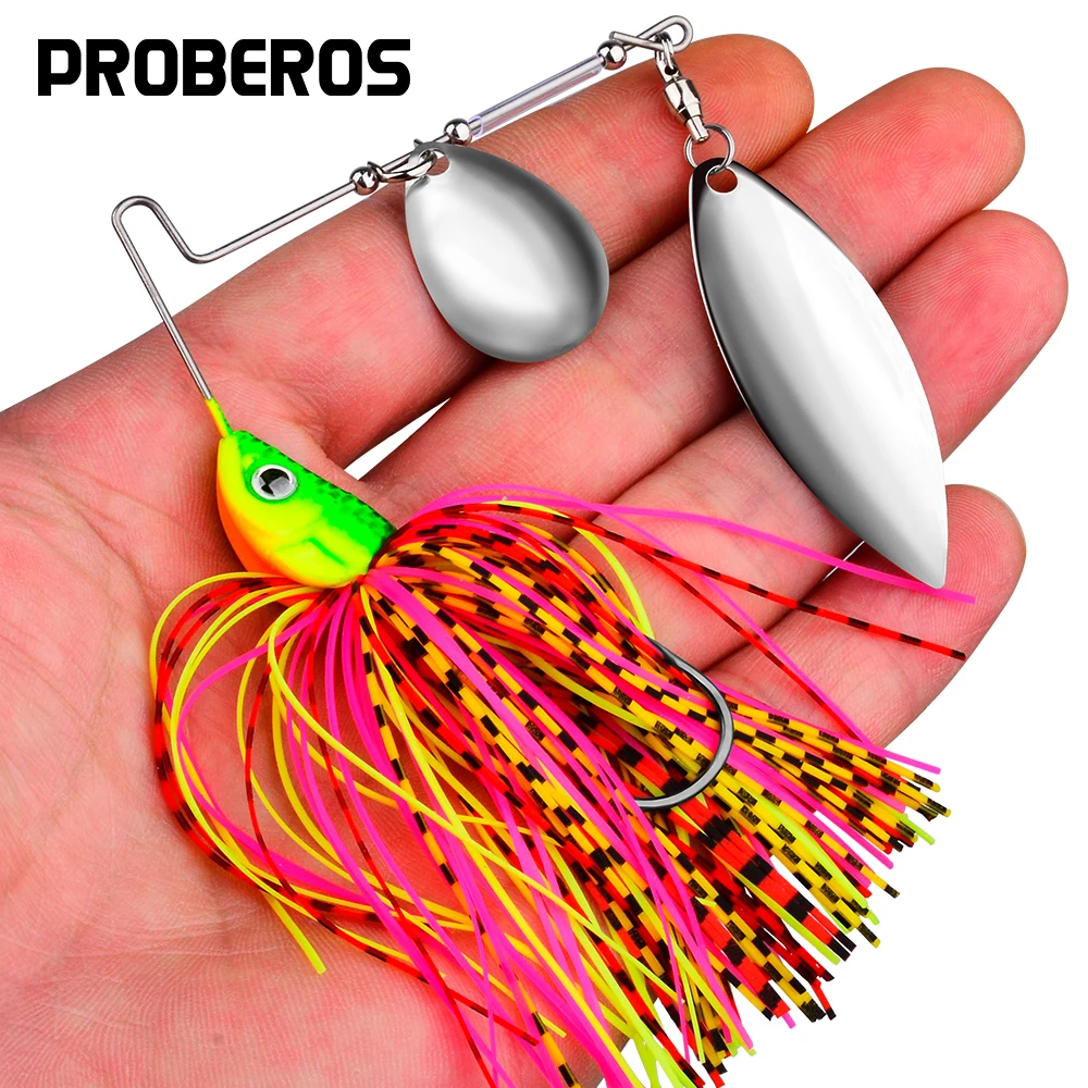PROBEROS 5 Stück 10G-20G Angelköder Stahlkugel Drehlöffel Scharfer Haken Silikonrock Angelzubehör Pesca Frisches Salzwasser