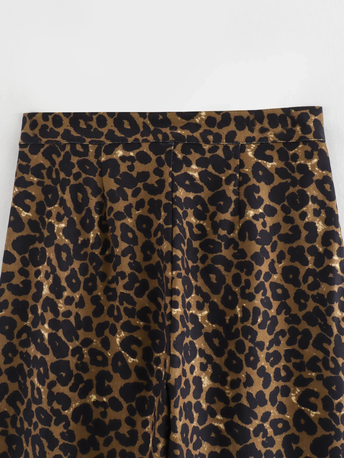 Pantalones rectos con bolsillos laterales para Mujer, pantalón Retro de cintura alta con cremallera, temperamento, Joker, leopardo, 2024