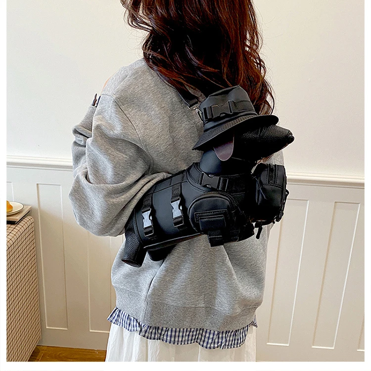 2026 Novelty 3D Dachshund Shaped Bag for Women with Mini Hat Buckle Design Cartoon Crossbody Streetwear Fashion Shoulder Purse