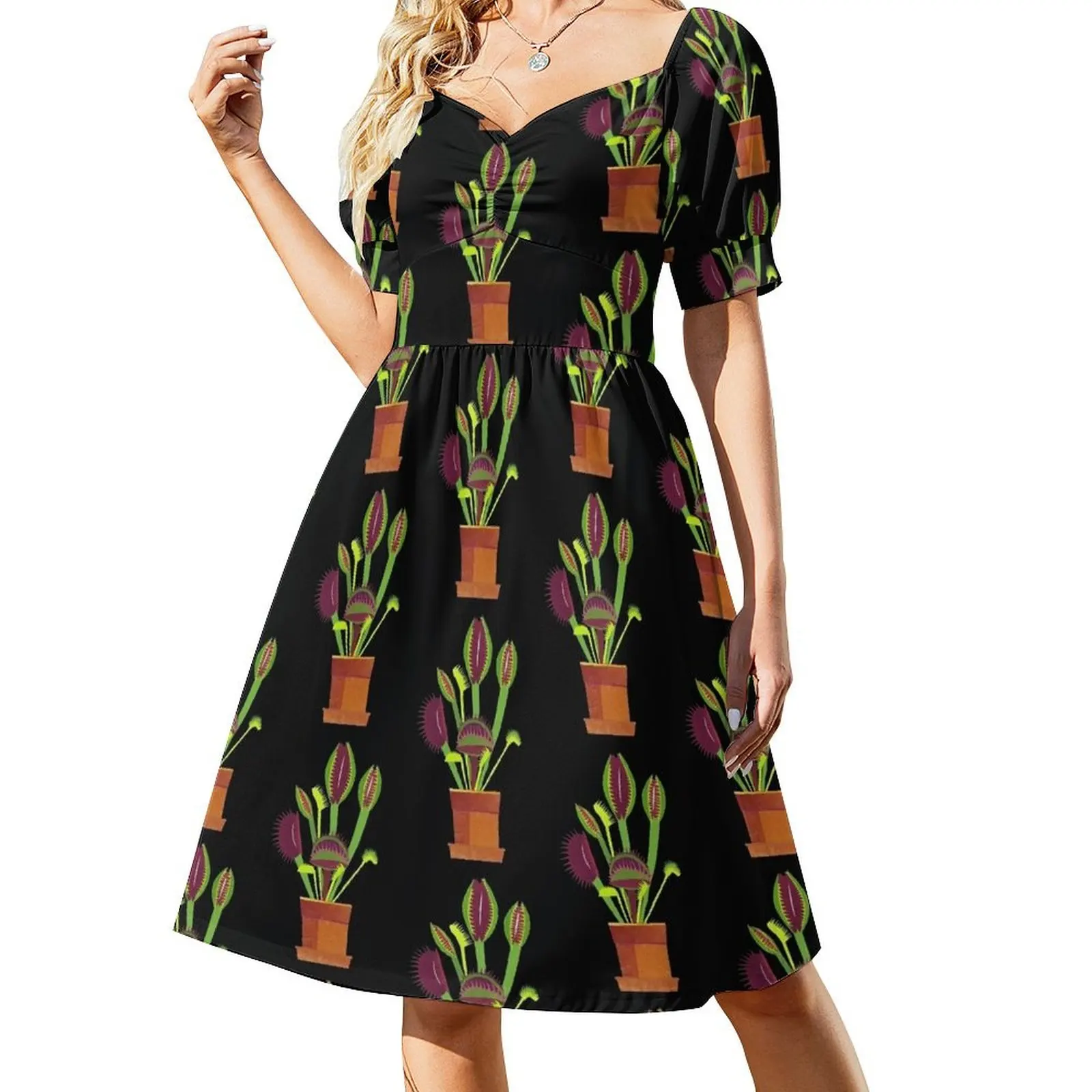 

Venus Flytrap Short Sleeved Dress dresses for women 2025 Womens dresses Elegant gowns dresses for official occasions Dress
