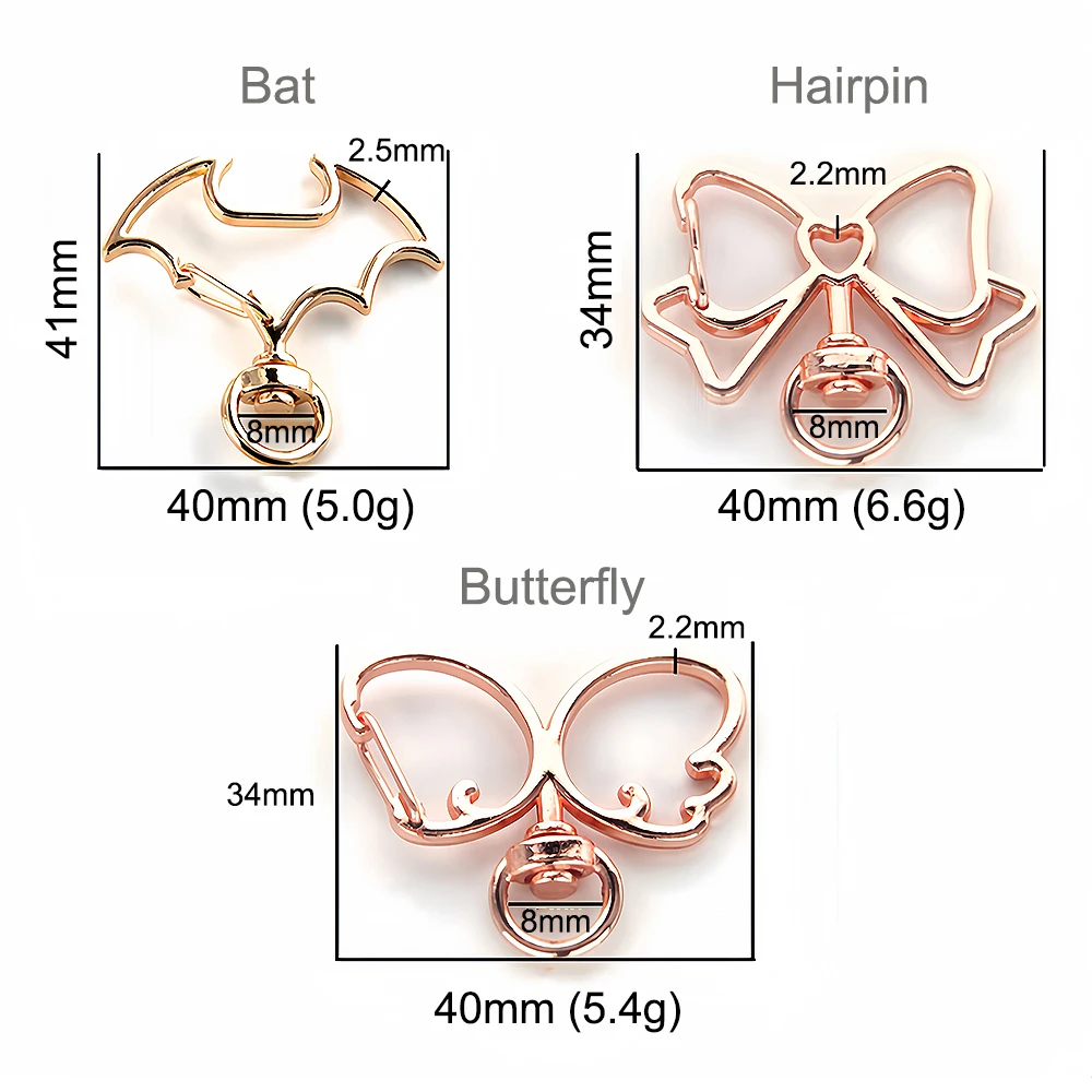5Pcs Star Heart Snap Hook Trigger Clips Buckles Lobster Clasps Clips Key Ring for DIY Keychain Lanyard Jewelry Making Accessory