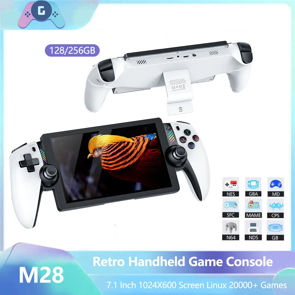 

M28 video game console Linux system 7.1 inch IPS large screen portable retro handheld game player support for ps2 emulator