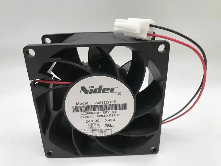 

Free shipping original NIDEC V35132-16F 8038 DC24V 0.45A 8CM high air flow frequency converter cooling fan