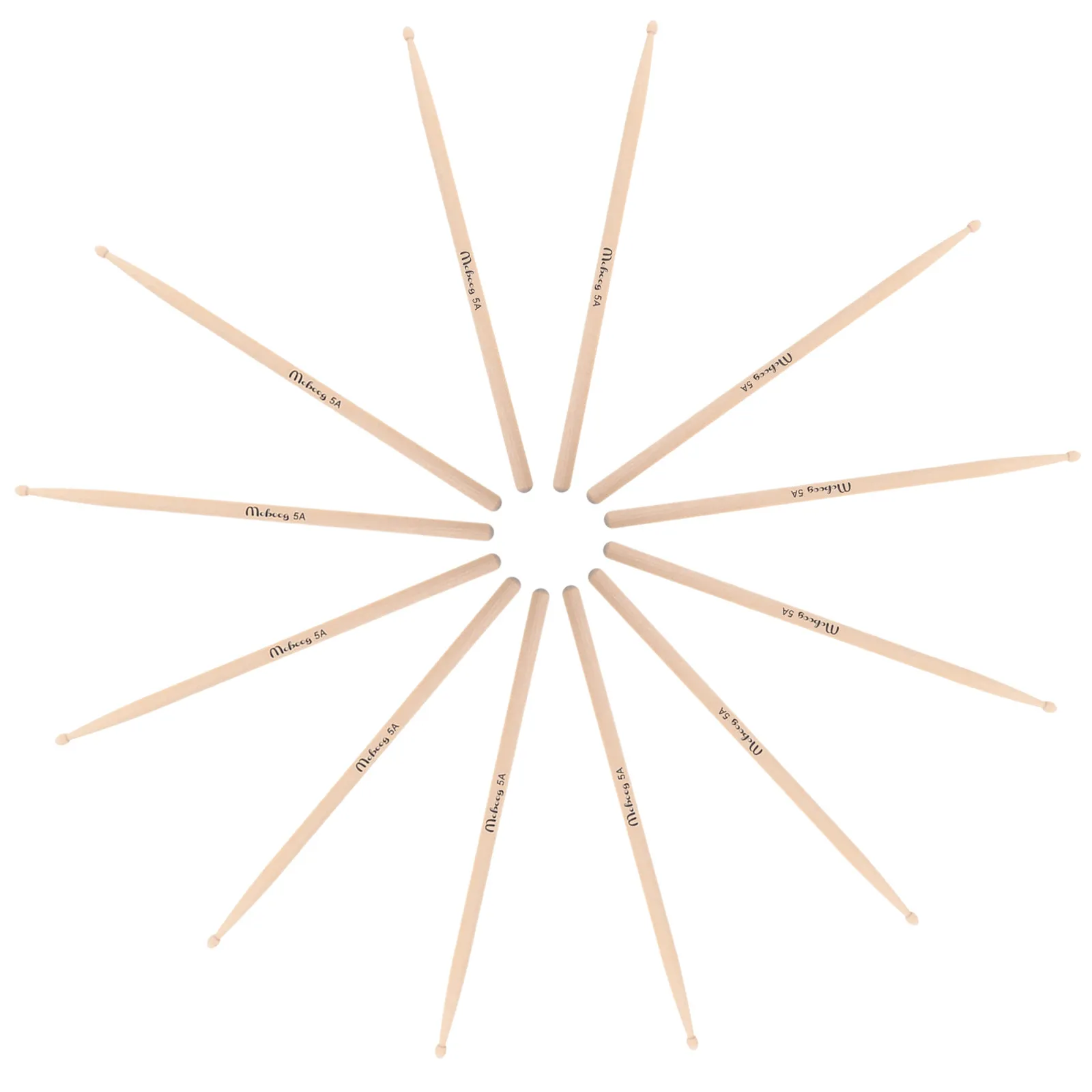 

6 пар барабанных палочек из кленового дерева 5A, гладкая поверхность, легкие, для профессионального использования, для барабанщиков