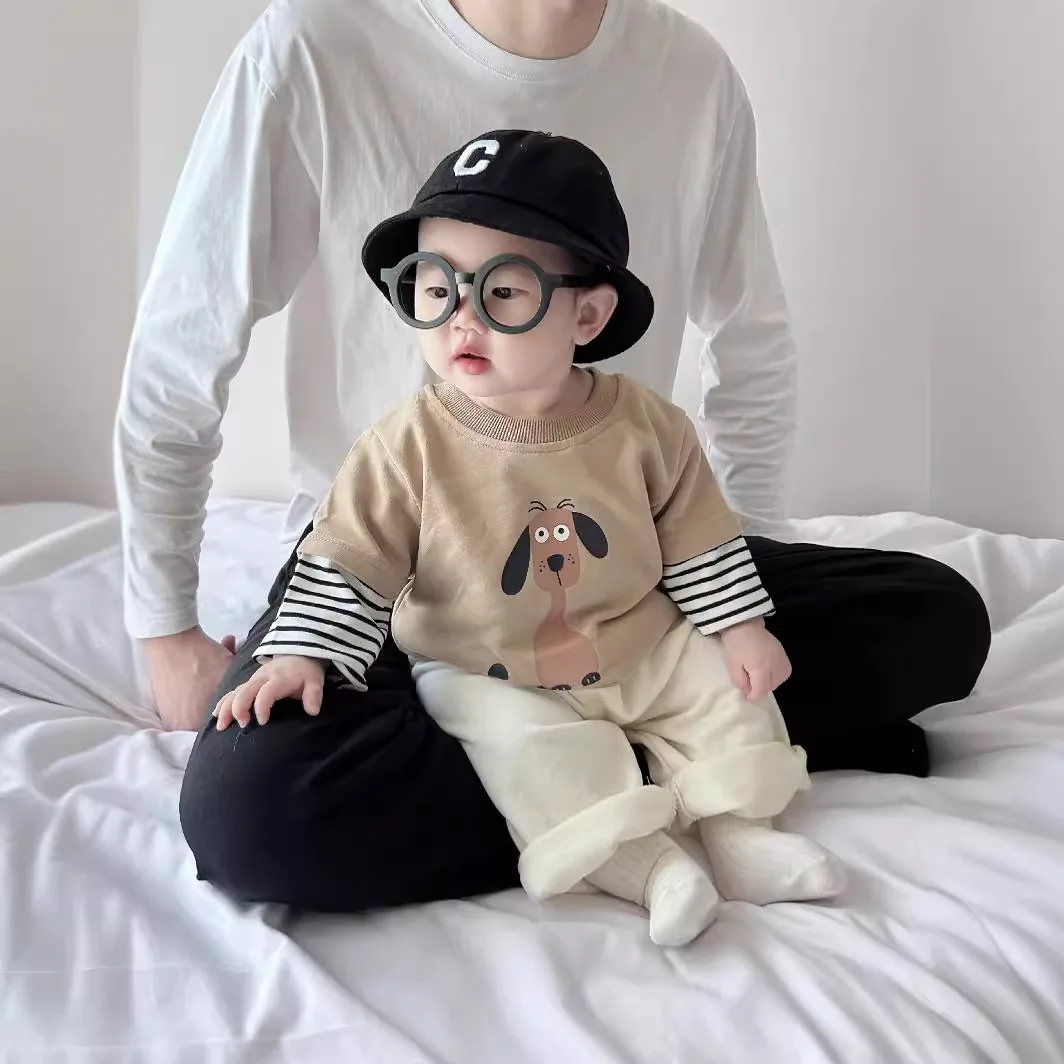 Spring Newborn Infant Baby Boys Cotton O-neck Long-sleeved T-shirt Kids Cute Soft Animals Fashion Baby Clothing