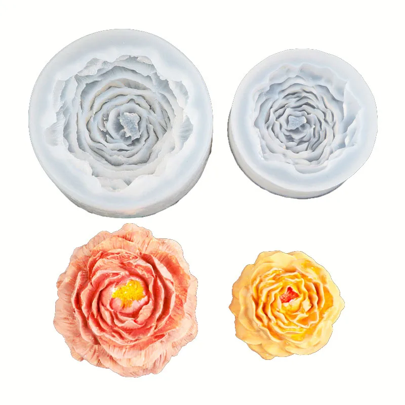 3D Peony Silicone Mold Rose Flower Fragrance Candle Expansion Stone Handmade Soap Dropping Glue Mold