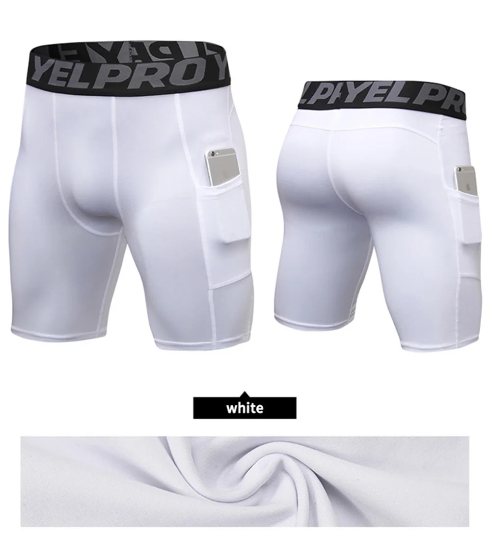 Sport-Shorts für Herren, Kompressions-Laufshorts mit Tasche, schnell trocknend, Workout, Fitnessstudio, Shorts, Fitness, Sport-Leggings für Herren – Detail 11