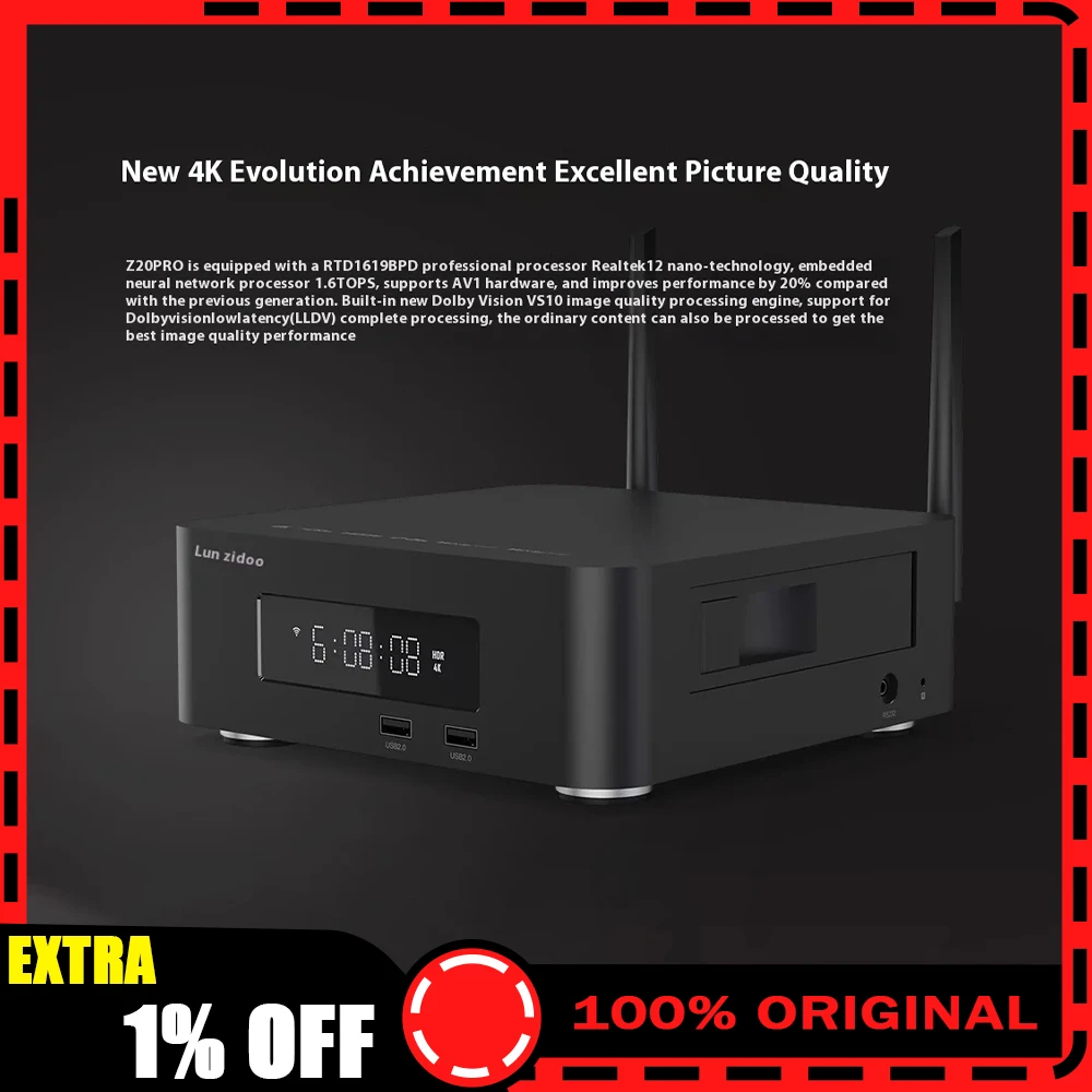 ZIDOO Z20 PRO 4K Media Player HDR10+ 4K HDR Android 11 TV RTD1619BPD 4G+32G Support Ethernet WiFi NAS HDD Custom Player