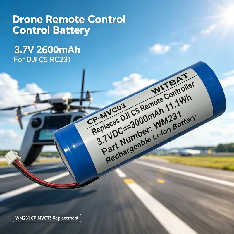 3.7V 2600mAh High Capacity WM231 Li-ion Battery For DJI C5 RC231 Drone Remote Control