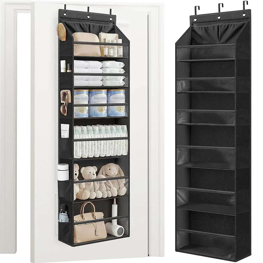 

Органайзер на дверь с большой вместимостью, прозрачный, с глубокими карманами, для хранения за дверью или в шкафу.