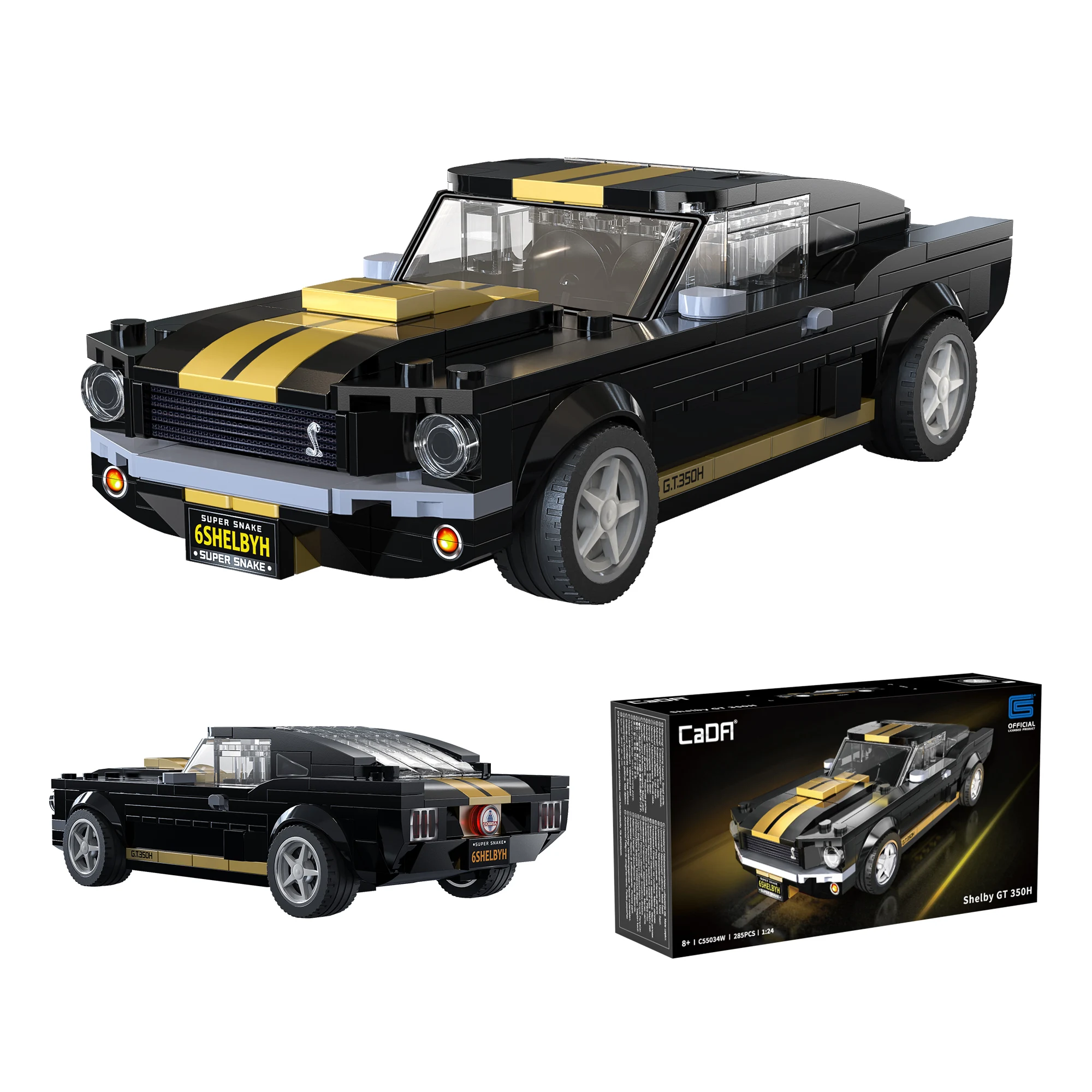 CaDA officieel gelicentieerde 1:24 bouwsteenautoset / sportwagen bouwstenen / klassieke auto's / Audi A8 / Opel / Shelby / Fiat