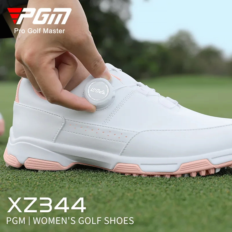 

PGM Women Golf Shoes Waterproof Sports Sneakers Breathable Spiral Lace Slip Resistant Spikeless